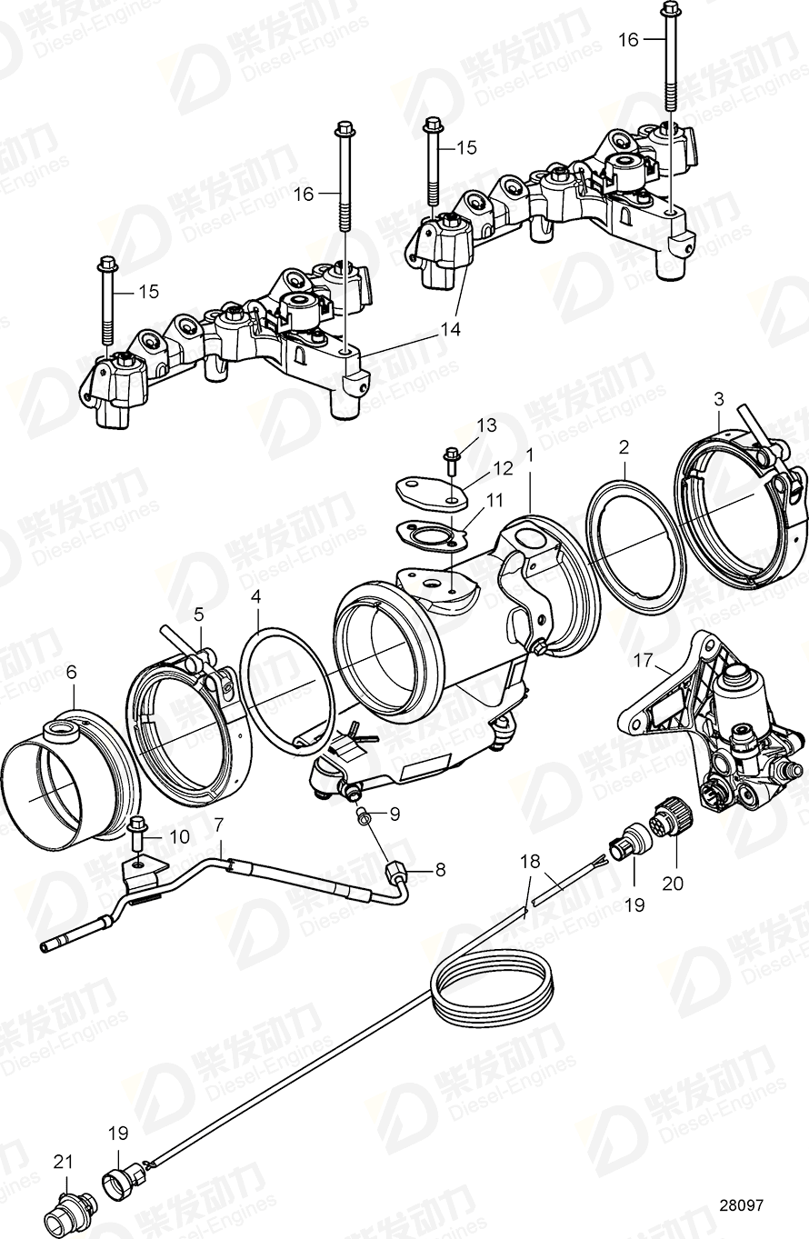 VOLVO Air inlet pipe 22471462 Drawing VOLVO Air inlet pipe 22471462 Drawing